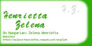henrietta zelena business card